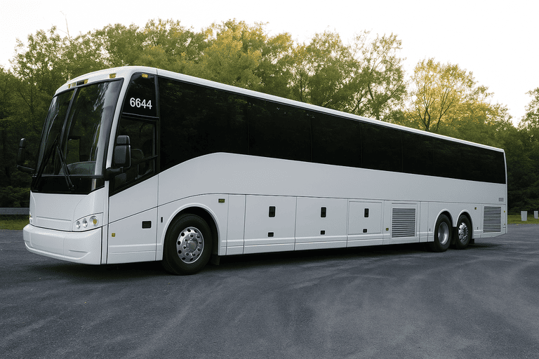 exterior of Bus Rental Company Baltimore coach bus