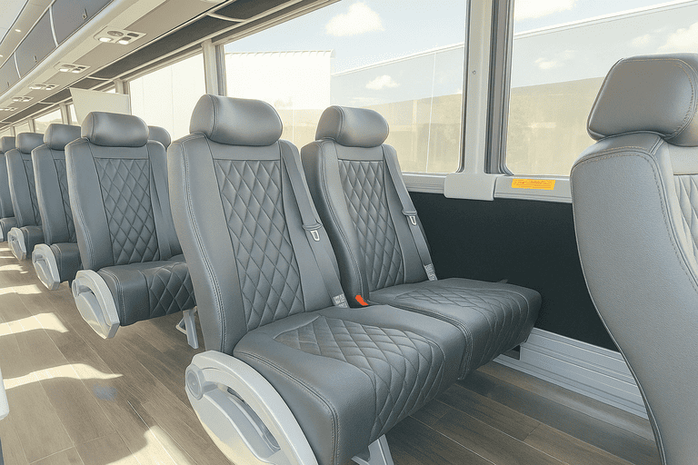 interior of Bus Rental Company Baltimore charter bus