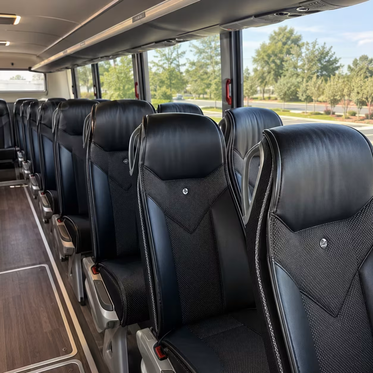 baltimore charter bus rental interior